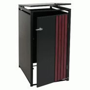 Décoshop26 - Abri pour poubelle coffre pour poubelle avec couvercle 122 x 68 x 84 cm en métal anthracite aspect bois foncé 04_0009353 - métal 3000