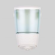 Distributeur de savon - homepluz  - transparent laiteux 500ml - blanc - hp-500w