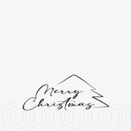 DUNI - Serviette ouate 33x33cm 2 plis pliage en 8 Merry Xmas Tree 4x300 = 1200 pièces - blanc papier 211627