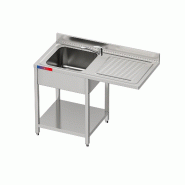 Gasfrit – Évier sous comptoir avec 1 bac et 1 égouttoir, robinet double arrivée inclus,  1200 x 600 x 850 mm. - inox gfy09g+2