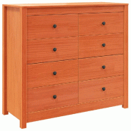 Helloshop26 - Armoire latérale fonctionnelle rustique 100 x 40 x 90 cm avec tiroirs spacieux en bois de pin massif cire marron 02_0049471 - marron Bo