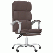 Helloshop26 - Chaise fauteuil siège pivotante de inclinable de bureau informatique étude similicuir brun 02_0024254 - métal 3000215336052