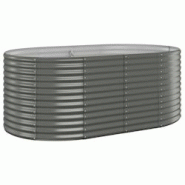 Helloshop26 - Jardinière bac lit surélevé plantes fleurs terrasse jardin de jardin acier enduit de poudre 175 x 100 x 68cm gris 02_0039590 - 300021 Helloshop26 - Jardinière bac lit surélevé plantes fleurs terrasse jardin de jardin acier enduit de poudre 175 x 100 x 68cm gris 02_0039590 - 300021