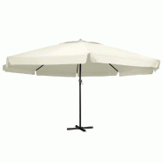 Helloshop26 - Parasol d'extérieur avec mât en aluminium 600 cm blanc sable  02_0008236 - blanc aluminium 3000440447769