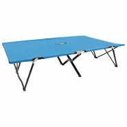 Helloshop26 - Transat chaise longue bain de soleil lit de jardin terrasse meuble d'extérieur pliable 2 places bleu acier 02_0012787 - bleu acier 3000