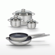 Lot Poêles 28/32 cm & Faitouts 12/14/20 cm Elo Profi Therm Platinum - gris inox 3176239970470
