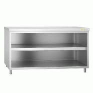 Meuble bas inox ouvert 1500x700 mm PREMIUM - GOLDINOX - gris inox 3701770811717
