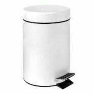 Poubelle à pédale avec réceptacle intérieur en acier blanc 5l Ø20,5x28cm