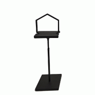 Présentoir métal : Plateau 20x30cm + Ø30cm + Haut réglable 40cm à 100cm