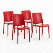 RATTATAN Set 4 Chaises en polypropylène avec fibre de verre empilables pour extérieur et jardin, bar et restaurant, cuisine design moderne - CARMEN RATTATAN Set 4 Chaises en polypropylène avec fibre de verre empilables pour extérieur et jardin, bar et restaurant, cuisine design moderne - CARMEN