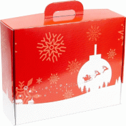 Valisette carton Rouge noël 34,5x 26x 11,5cm - par 20