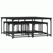 VidaXL Tables basses gigognes 5 pcs noir bois d'ingénierie Modèle Atlas Master Nova - Bois manufacturé 835334