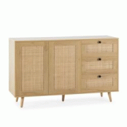 VS Venta-stock Buffet Bella 3 tiroirs et 2 portes en chêne, 120 cm - marron Bois manufacturé I23003