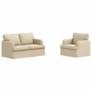 Canapé 2 pcs Crème 144 x 80 x 85 cm tissu Modèle Apex Outdoor - Matériau naturel 8721364374089