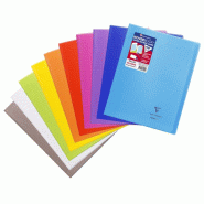 Clairefontaine Lot de 40 Cahier Kover Book 24x32, 48p./24 feuilles 90 g/m² piquées, couv. Transparentes assorties (10), Séyès - 3037929844016