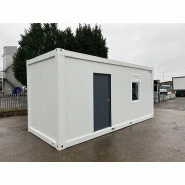 Container aménagé en bureau - salle de bain et espace de rangement - 6000 mm x 2430 mm x 2791 mm - cadre blanc