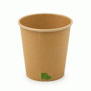 ECOLOMIQUE - 50 Pcs - Gobelet en carton kraft Brun Zen - Ø80 mm, Hauteur: 92 mm, 80x56 mm - en carton NVS210GCZENC86