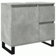 Helloshop26 - Armoire de lavabo design industriel peu encombrant salle de bain 65 x 33 x 60 cm en bois gris béton 02_0051108 - gris Bois massif 30002