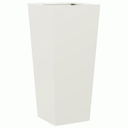 Helloshop26 - Jardinière bac lit surélevé plantes fleurs terrasse jardin 35 x 35 x 75 cm acier blanc 02_0037512 - 3000214257105