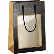 Sac papier cuivre/noir PVC 20x10x29cm par 12