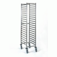 Tournus CHARIOT A GLISSIERES GASTRONORME SOUDE GN 1/1, 20 niveaux espace 77 mm roues à chape polyamide dimensions 656 x 457 mm hauteur 1785 mm - gris