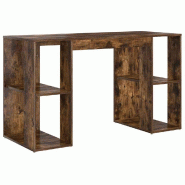 VidaXL Bureau Chêne fumé 130 x 50.5 x 75 cm Bois d'ingénierie Modèle Horizon Vision - 869502