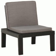 VidaXL Chaise De Salon De Jardin Avec Coussin Plastique Gris - gris 315847