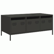 VidaXL Table basse noir 101,5x50x43,5 cm acier laminé à froid Modèle Oasis - 851268