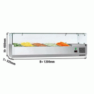 Vitrine à ingrédients réfrigérée avec pare-haleine - 5 x GN 1/4