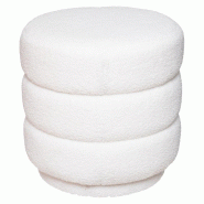 WellHome - Pouf blanc en peluche Ø40 cm - blanc WH14499