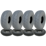 260x85 Grey Mobility Scooter Tyre Tube Set 3.00x4 Tire P6023 Tread (Set of 4) 260x85 Grey Mobility Scooter Tyre Tube Set 3.00x4 Tire P6023 Tread (Set of 4)