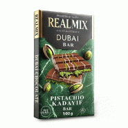 Carton de 30 tablettes | REALMIX Chocolat au Lait Dubaï avec pistaches et remplissage Kunafa | Fabriqué à Dubaï U.A.E. | 100 g - 9120060950754