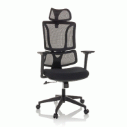 Chaise de bureau / chaise pivotante ERGOMY assise tissu / dossier résille noir mybuero - noir polyester 719246