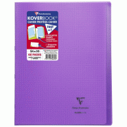 Clairefontaine Lot de 10 Cahier Kover Book 24x32, 48p./24 feuilles 90 g/m² piquées, couv. Transparente violet, quadrillé 5x5 + marge - 3037929846058
