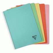 Clairefontaine Lot de 5 Cahier Linicolor Essence A4, 180p./90 feuilles 90 g/m² reliure intégrale, couv. Polypro assortis, ligné + marge - 332968327