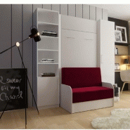 COMPOSITION LIT ESCAMOTABLE DYNAMO SOFA ACCOUDOIRS BLANC TISSU ROUGE 90*200 CM L : 205 CM COMPOSITION LIT ESCAMOTABLE DYNAMO SOFA ACCOUDOIRS BLANC TISSU ROUGE 90*200 CM L : 205 CM