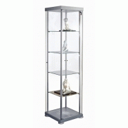 H 1.800 vitrine d'exposition en verre - colonne carrée - verre et aluminium
