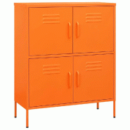 Helloshop26 - Armoire de rangement 80 x 35 x 101 cm avec 2 étagères réglables design moderne en acier orange 02_0046829 - orange acier 3000234451408