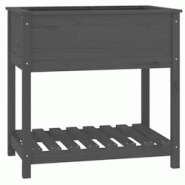 Helloshop26 - Jardinière bac lit surélevé plantes fleurs terrasse jardin avec étagère 82,5 x 54 x 81 cm bois massif de pin gris 02_0038406 - 3000 Helloshop26 - Jardinière bac lit surélevé plantes fleurs terrasse jardin avec étagère 82,5 x 54 x 81 cm bois massif de pin gris 02_0038406 - 3000