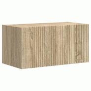 Helloshop26 - Meuble TV mural moderne avec étagères 60 x 31 x 29 cm design minimaliste pour salon en bois d'ingénierie sonoma 02_0054889 - Bois mas