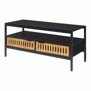 Helloshop26 - Table basse console d'appoint 100 x 40 x 48 cm MDF noir 03_0010819 - 3000225424077