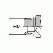 Mâle pour bague BS - Tête hexagonale - DIN-OBMTH08100 - Ø 8x100 mm