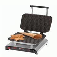 Neumärker® Gaufrier Thermocook® incl. Plaques interchangeables Cornet à glace - gris inox 12-40801-10