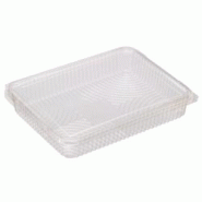 Barquette rectangulaire PLA transparente avec couvercle attaché Packnwood FHC - 300 pcs - 1000 ml - 217x167x35 mm - noir - matériau naturel Barquette rectangulaire PLA transparente avec couvercle attaché Packnwood FHC - 300 pcs - 1000 ml - 217x167x35 mm - noir - matériau naturel