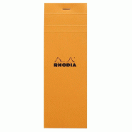 RHODIA Lot de 10 Bloc Shopping N°8 orange format 74x210, 80 feuilles 80 g/m² agrafées, quadrillé 5x5 - 3037920082004