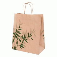 Sac kraft traiteur poignées torsadées Feel Green 26+14x32cm - par 250