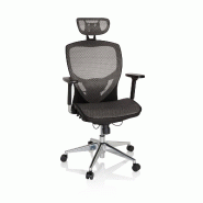 Siège de bureau / Fauteuil de direction VENUS ONE, tissu maille gris argenté hjh OFFICE - gris polyester 657030