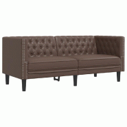 VidaXL Canapé à 2 places Chesterfield marron similicuir Modèle Lervelis - 372661