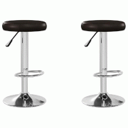 VidaXL Tabourets de bar lot de 2 marron similicuir Modèle Nova Pro - 333100