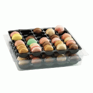 Boite 70 macarons (calage non inclus) rPET transparent 29x24x10cm - par 75